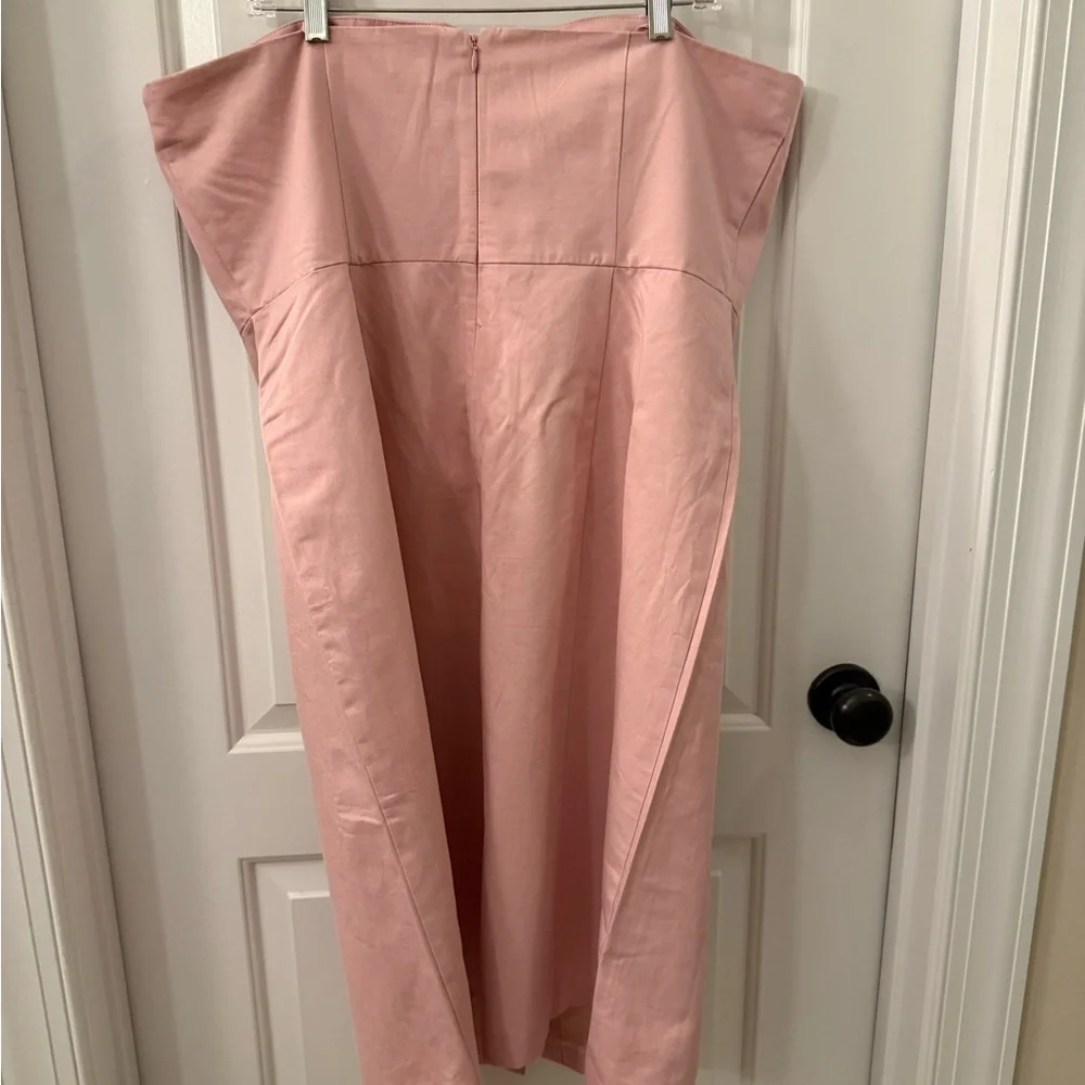 NWT Banana Republic Cotton-Linen Knee-Length Dress Light Pink Size 18 - Picture 5 of 10